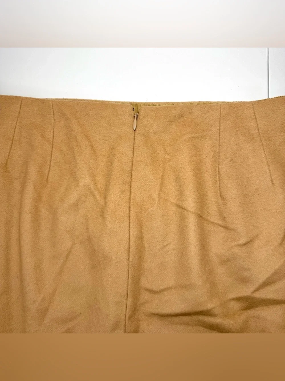 J.Crew Wool Cashmere‎ Mini Skirt Tan Camel Pockets Preppy